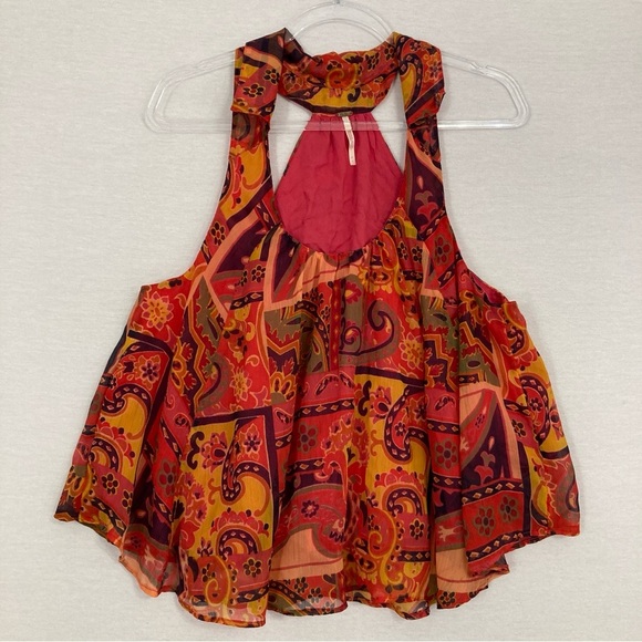 Free People Strawberry Meadow Combo Soft Flowy Boho Festival Top Medium - Picture 4 of 11